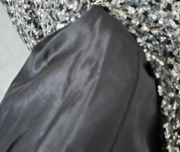 ZARA SEQUIN COLLARLESS BLAZER - Picture 8 of 14